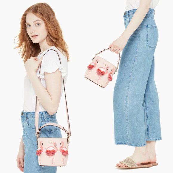 Kate Spade Pippa Flamingo by the Pool Bucket Bag - Picture 5 of 10
